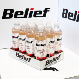 belief energy water, caffeine water strawberry